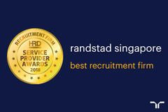 randstad singapore awarded best recruitment firm 2018 by HRD asia.